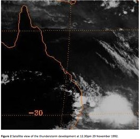Nov 1992: Satellite view of thunderstorm development
